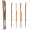 4 x E-Cron Bamboo Toothbrush (White) with Eco-friendly, 100% organic and biodegradable toothbrush handle. Your Natural Dental Care with The clean and warm touch of The bamboo. view 1