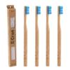 4 x E-Cron Bamboo Toothbrush (Blue) with Eco-friendly, 100% organic and biodegradable toothbrush handle. Your Natural Dental Care with The clean and warm touch of The bamboo. view 1