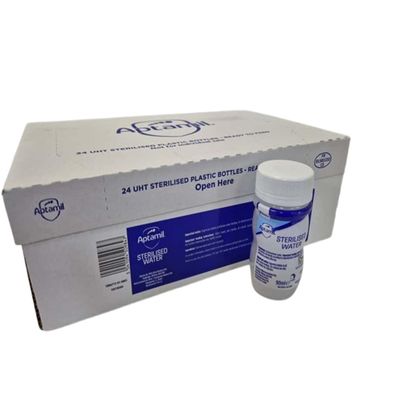 Aptamil/Cow & Gate Distilled Sterilised Water 90ml Bottle (Pack of 24)