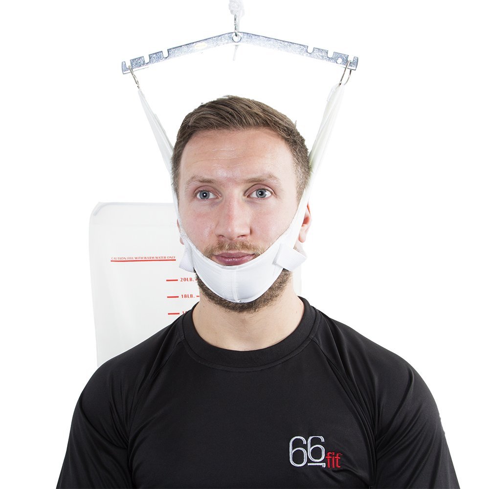 66fit Over Door Neck Traction Unit - Cervical Stretcher Posture Corrector, White