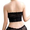 COMVIP Lace Strapless Solid Padded Full Lace Boob Tube Chest Wrap Black view 1