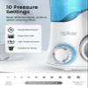 Apiker Water Flosser, Electric Oral Irrigator for Dental Plaque Removal & Oral Hygiene,Water Flossers for Teeth with 8 Jet Tips, 600ml Tank,10 Pressure Settings, for Home Use, 2 Pin EU Plug, White view 3
