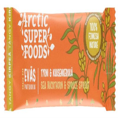 Arctic Superfoods Snack bar 30g Sea Bucktorn & Spruce Sprout (set of three) 100% FINNISH NATURE Gluten/Dairy FREE, No added sugar