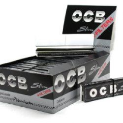 OCB Black Filter Papers Court + Filters Paper Box 24 packets Combo