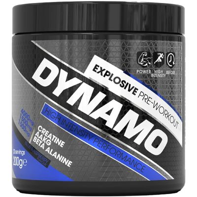 Protein Dynamix - Dynamo Pre Workout - High Intensity Performance - Blue Raspberry - 3000mg Citrulline + AAKG 2500mg Beta Alanine 2000mg Creatine 250mg Caffeine 200g