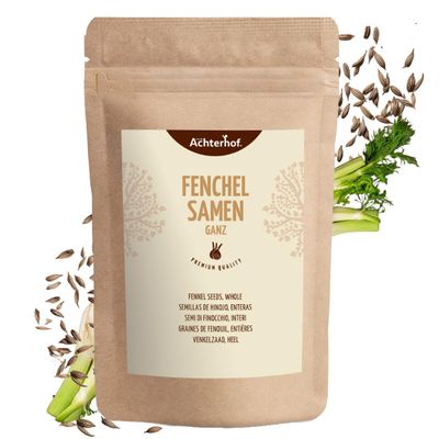 Fennel seeds whole 1000g | fennel tea | mild, sweet taste | ideal for preparing pasta dishes, casseroles & warming teas | vom Achterhof