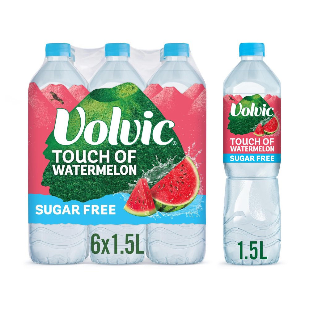 Volvic Touch of Fruit Watermelon Sugar Free Still Flavoured Water Multipack 6x1.5L