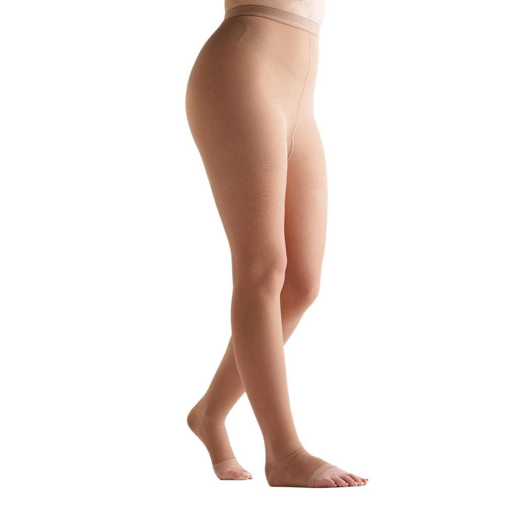 EvoNation Womens Open Toe 20-30 mmHg Graduated Compression Pantyhose  Firm Pressure Compression Garment