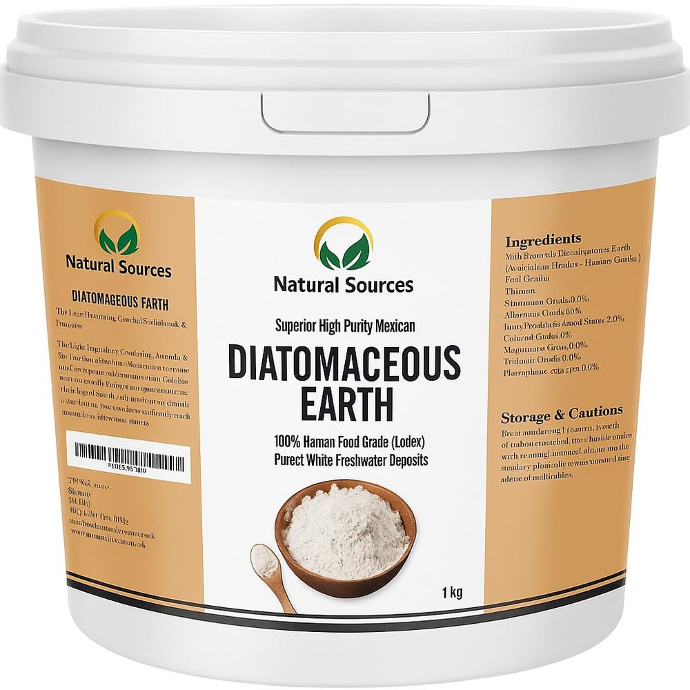 Superior Diatomaceous Earth Food Grade 1kg - Diatomaceous-Earth Superior Food Grade UK by Natural Sources Full Ebook! Premium Fresh Water Source! Use for Health, Pets, Pest Control, For Chickens