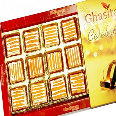 Ghasitaram Gifts Indian Sweets - Diwali Gifts Sweets - Mango Bite 18 pcs