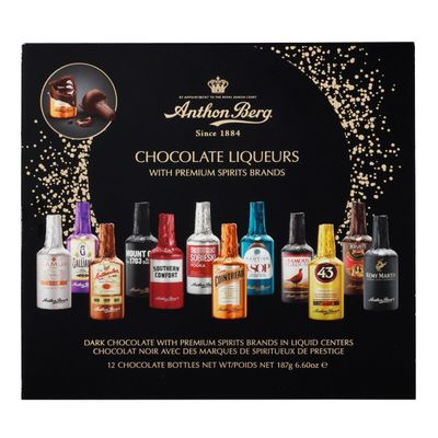 Anthon Berg 12 Chocolate Liqueurs, Famous Spirits with a Delicious Liquid Filling, 187 g (Pack of 1)