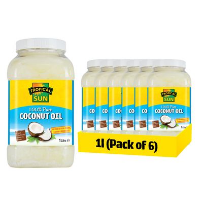 Tropical Sun Coconut Oil 100% Pure, 6x1L