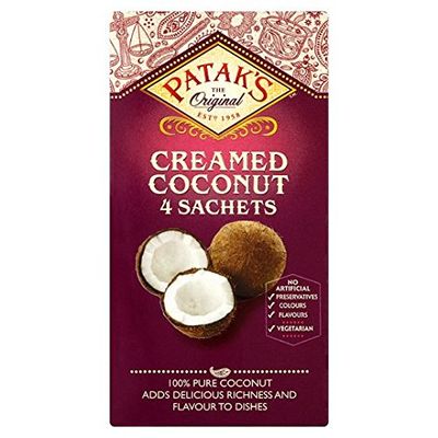 Patak's Creamed Coconut 4x50g Sachets (Pack of 2)
