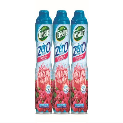 Pack of 3 syrups Teisseire 0% Sugar Raspberry Cranberry - 3 x 600ml