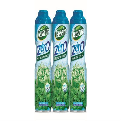 Pack of 3 syrups Teisseire 0% Sugar Green Mint - 3 x 600ml