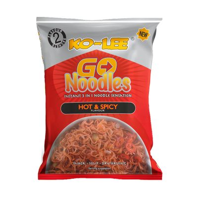 KO-LEE Crunch & Munch Instant Noodles  Hot & Spicy Flavour | 3-in-1 Snack, Stir-Fry or Soup | MSG-Free | 85g (Pack of 24)