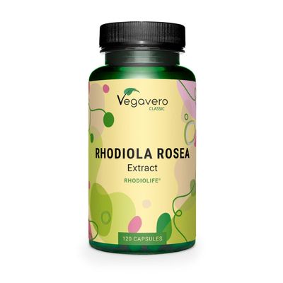 Vegavero Premium Rhodiola Rosea 200 mg | 3% Rosavins & 1% Salidroside | 120 Capsules | Herbal Adaptogenic Supplement | Rhodiolife | NO Additives | Vegan