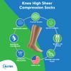 Actifi Women's Sheer 20-30 mmHg Compression Stockings - Closed Toe, Knee High view 2