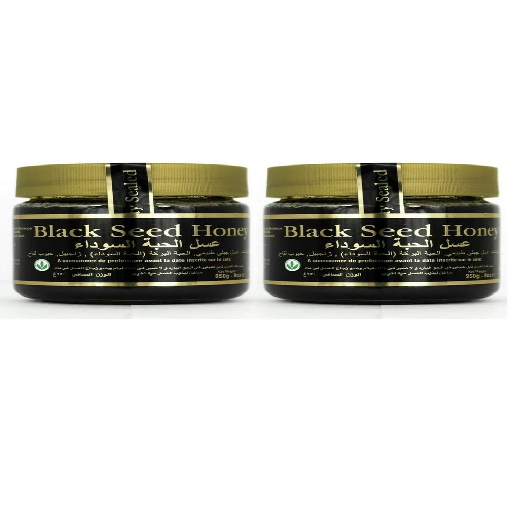 Original Black Seed Honey, Pure Mountain Honey with Black Seed (Nigella) S suitable for Vegetarian (2 x 250g)