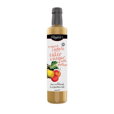 Rayner's Organic Raw Apple Cider Vinegar with Mother, 6 x 500 ml  Organic, Raw, Unfiltered & Gluten-Free