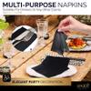 100 Pack Black Beverage Napkins, Big Party Pack, 2 Ply, Ideal for Wedding, Party, Birthday, Dinner, Lunch, Cocktails. (5 x 5) by Amcrate view 4