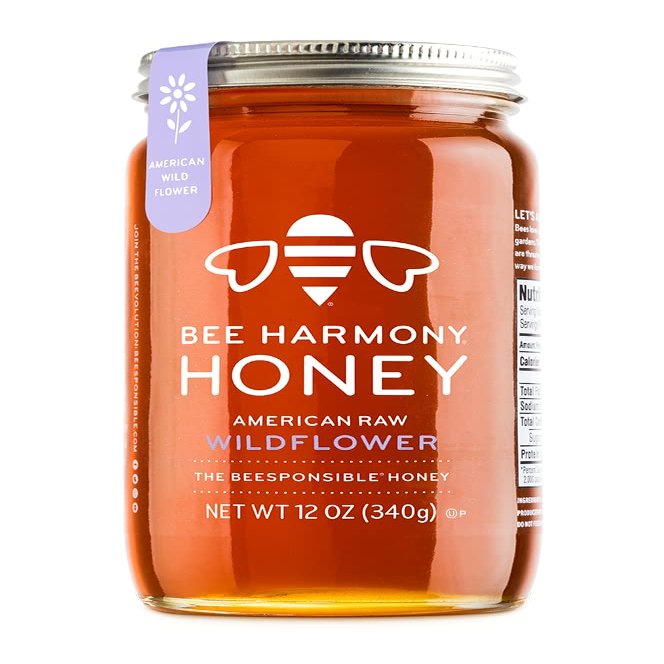 Bee Harmony American Raw Wildflower Honey, 12 oz