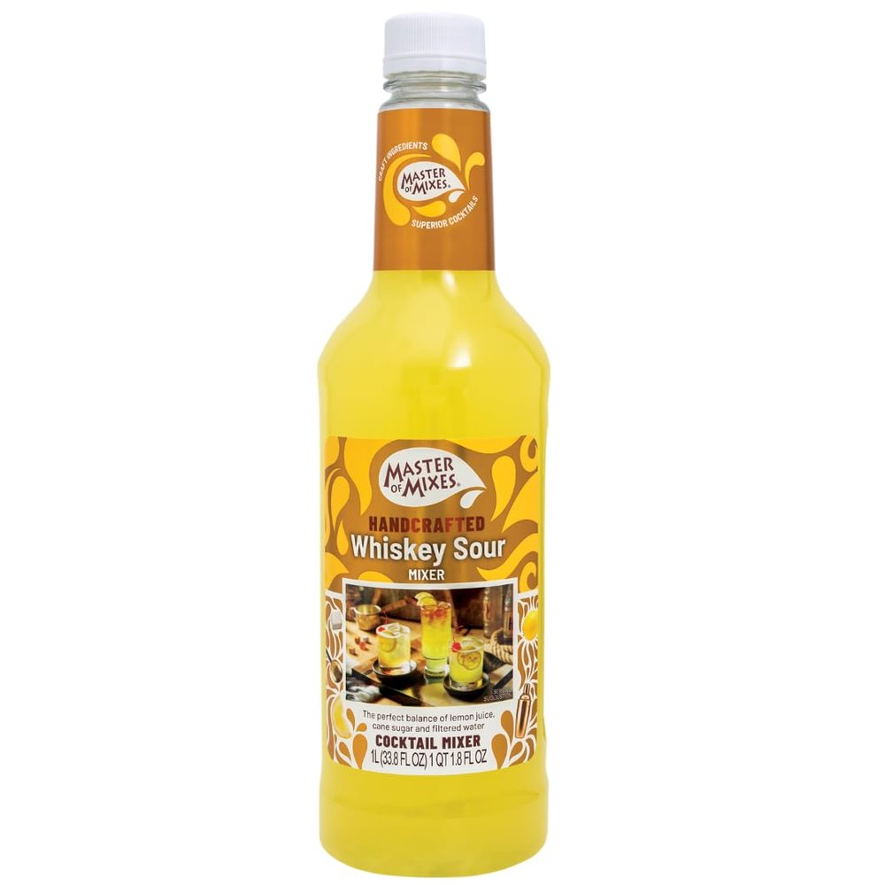 Master of Mixes Cocktail Mixers | Whiskey Sour |1 Litre | Cocktails in seconds | Just add Alcohol | Makes 10 cocktails per bottle| Sour Drinks Mix | Slushie Mix