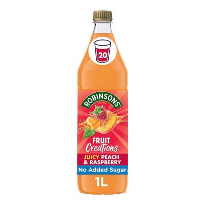 Robinsons Fruit Creations Real Fruit Squash, 1L, peach and raspberry