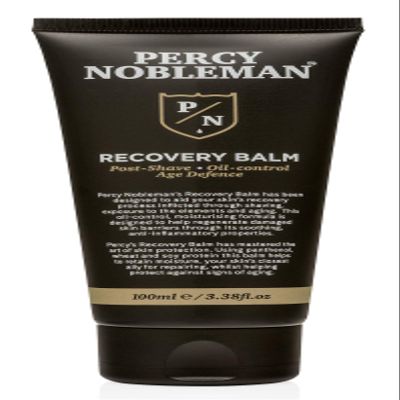 Recovery Balm by Percy Nobleman. Aftershave Balm. Post Shave. Oil Control Moisturiser for Men 100ml, black
