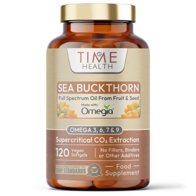 Wildcrafted Sea Buckthorn Omega 3, 6, 7 & 9 Optimal Eye & Skin Health Carrageenan Free Formulated with Premium Omegia Vegan, Kosher, Non-GMO