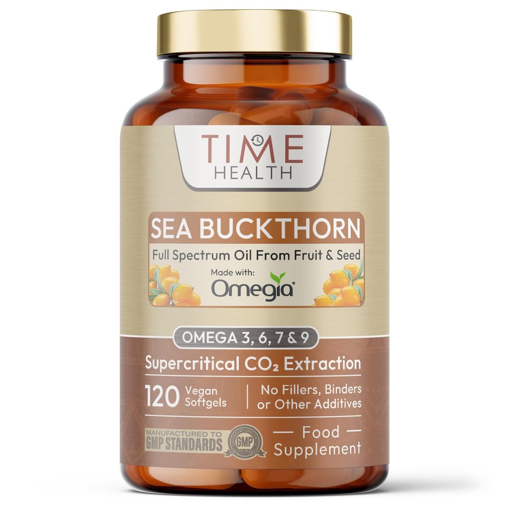 Wildcrafted Sea Buckthorn Omega 3, 6, 7 & 9 Optimal Eye & Skin Health Carrageenan Free Formulated with Premium Omegia Vegan, Kosher, Non-GMO