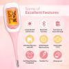 Easy@Home Basal Thermometer for Ovulation, BBT with Backlit LED Screen & Premom APP (iOS&Android) - Digital Basal Thermometer for Fertility Monitor, Trying to Conceive, Auto Sync (Pink) view 2