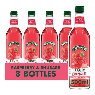 Robinsons Fruit Cordials Raspberry, Rhubarb and Orange Blossom, 500 ml (Pack of 8)