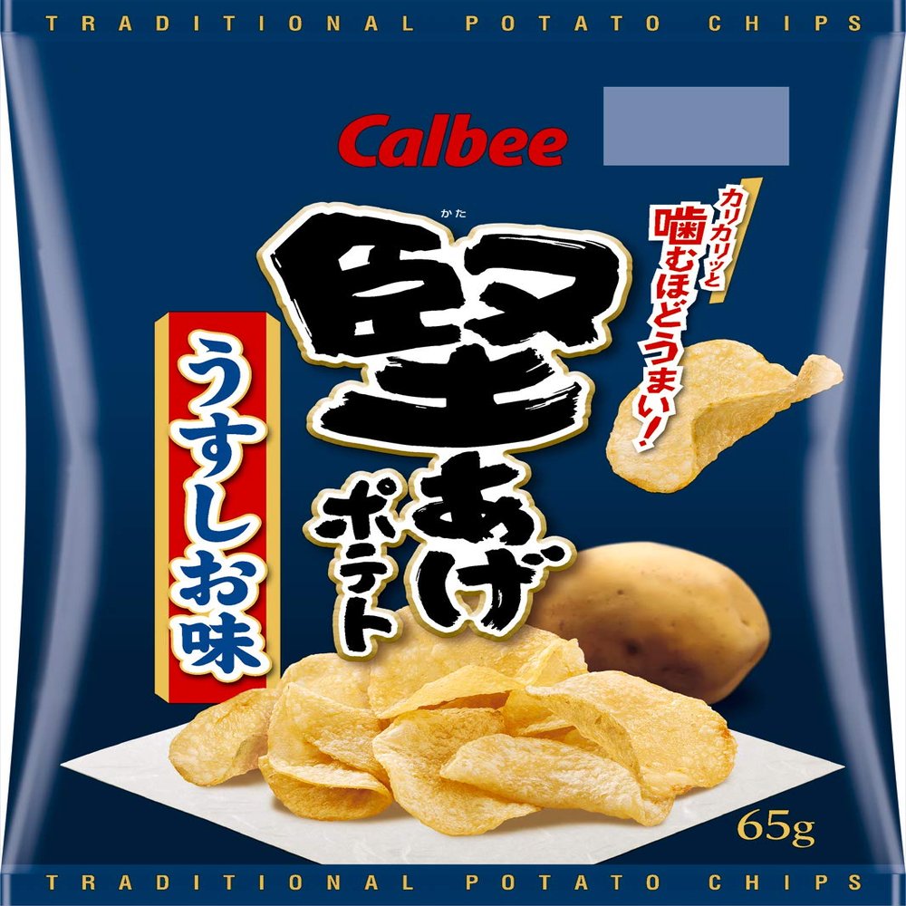 Calbee KATAAGE Hard Potato Chips Salt 65g  12 Japan