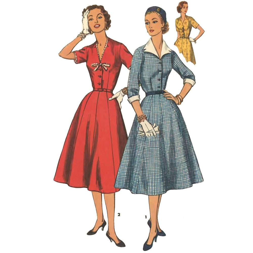 1950s Pattern, Rockabilly Swing Dress - Bust: 37 (94cm)