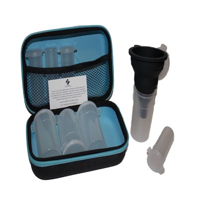 STAT Fitness Powdered Supplement Case (Blue) Portable Protein Powder Supplement Container BPA Free