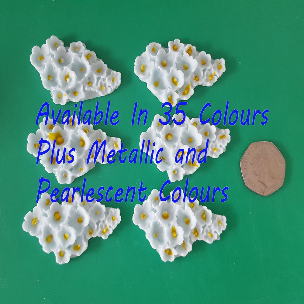 Simply Heaven Paste 6 Edible Small Cluster flowers cupcake cake toppers decorations weddings (Black)
