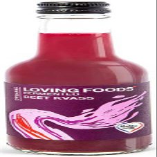 Loving Foods *Organic & Made in the UK* Beet Kvass (250ml) Raw, Unpasteurised & Bursting with Beneficial Live Bacteria (1 x Bottle)