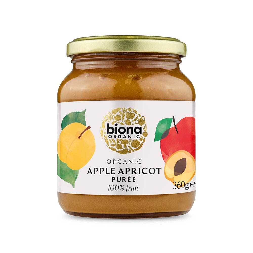 Biona Organic Apple and Apricot Puree 360g (Pack of 6) (Packaging May Vary)