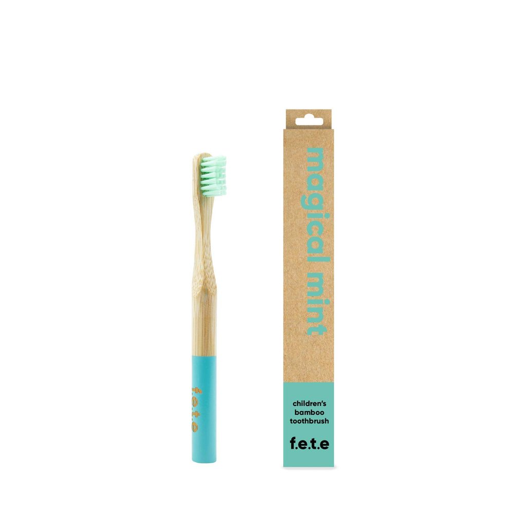 f.e.t.e | Magical Mint Children's Bamboo Toothbrush | Biodegradable & Compostable Handle | Recyclable Soft Bristles | Sustainable | Vegan