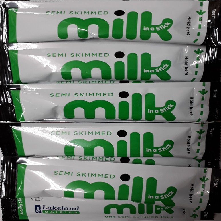 12 x 10ml UHT Semi Skimmed Milk In A Stick by Lakeland Dairies