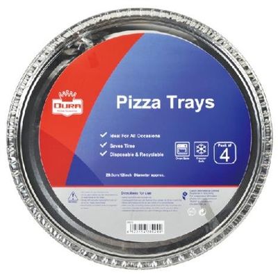 16 Pack 12" 29.5cm Aluminium Foil Pizza Dish Tray Disposable Oven Bake Cook Round
