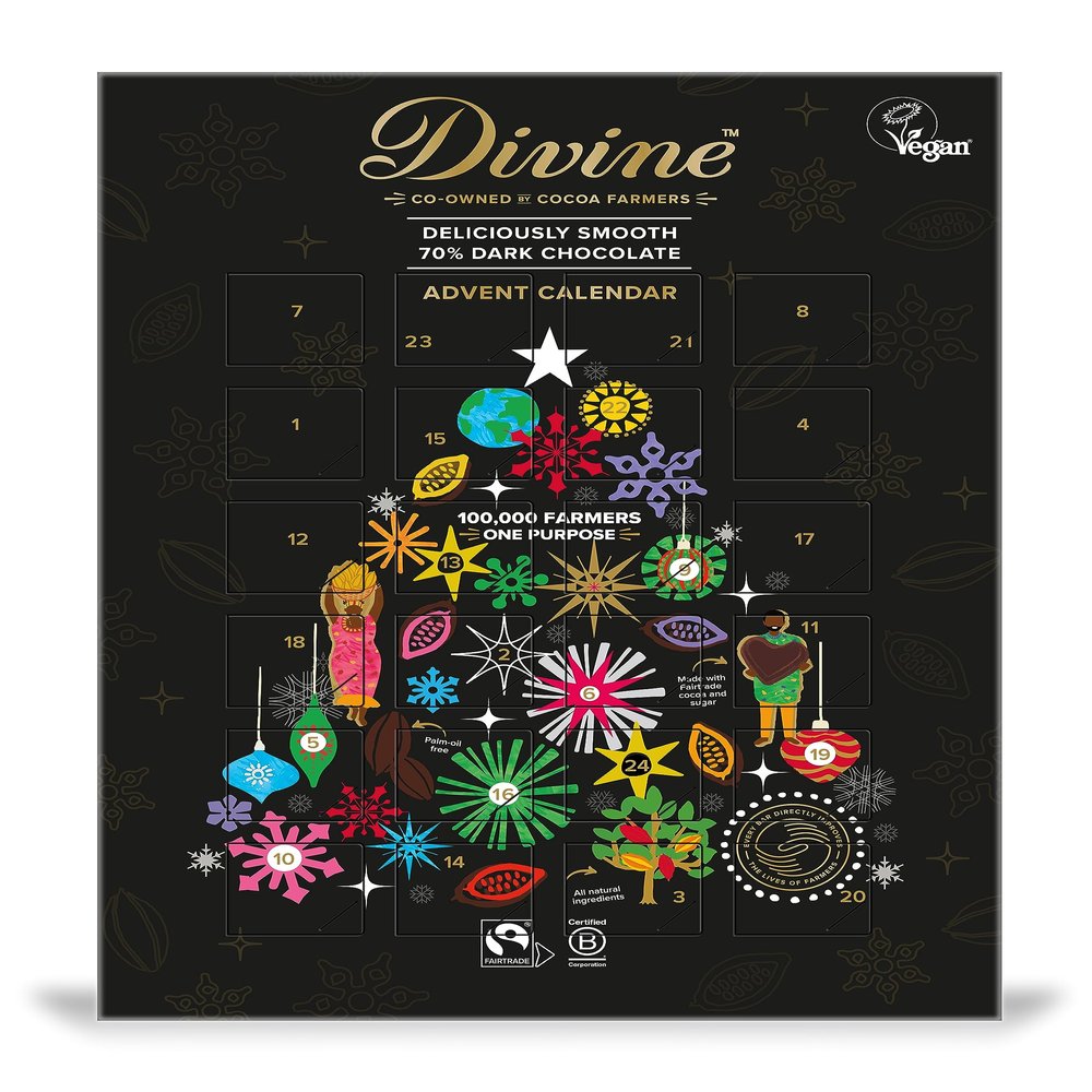 Divine 70 percent Dark Chocolate Advent Calendar 85g