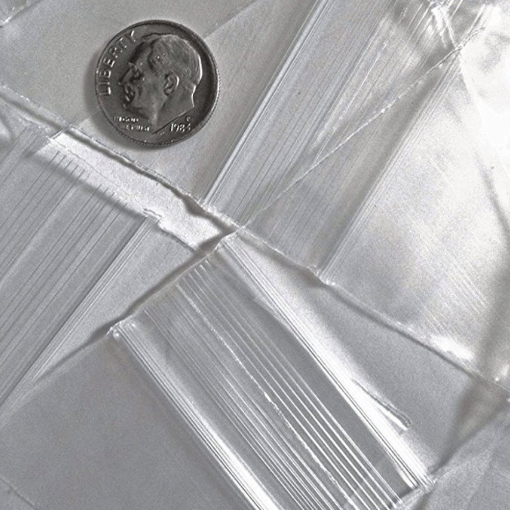 1000-1.75" x 1.75" 175175 Clear Small Zipper Lock Baggies Craft Resealable Plastic Baggy 2 Mil Zipper Poly Bags