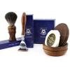 4 PCs Wooden Shaving Set with 5 Edge Razor, Pure Badger Hair Brush, Soap & Bowl view 1