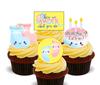 Made4You Gender Reveal - Edible Cake Decorations - Stand-up Wafer Cupcake Toppers (Pack of 12) view 1
