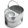 15L 15 litres Large Galvanised Metal Steel Mop Bucket with Three MOP Heads Free for Home Office General Cleaning view 2