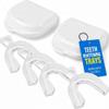Cool Teeth Whitening 4 Trays in 2 Storage Cases Custom DIY Fit Upper and Lower Tooth Bleaching Gel Thermoform Moldable Mouth Guards view 1