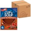 Batchelors Cup a Soup Beef & Tomato Instant Soup, 4 Sachets Per 88 g Box (Total 9 Boxes = 36 Sachets) view 1