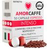 Amorcaffe 50 Aluminium Capsules Compatible with Nespresso Pods - Intenso Ristretto view 1
